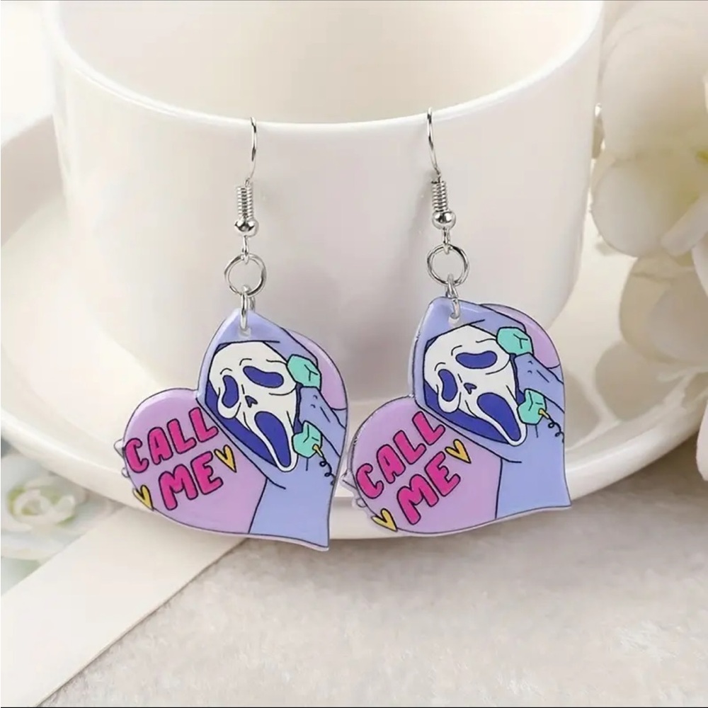 Ghost face earrings